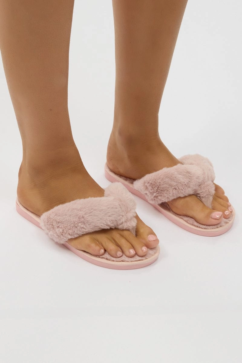Pink Fluffy Slippers