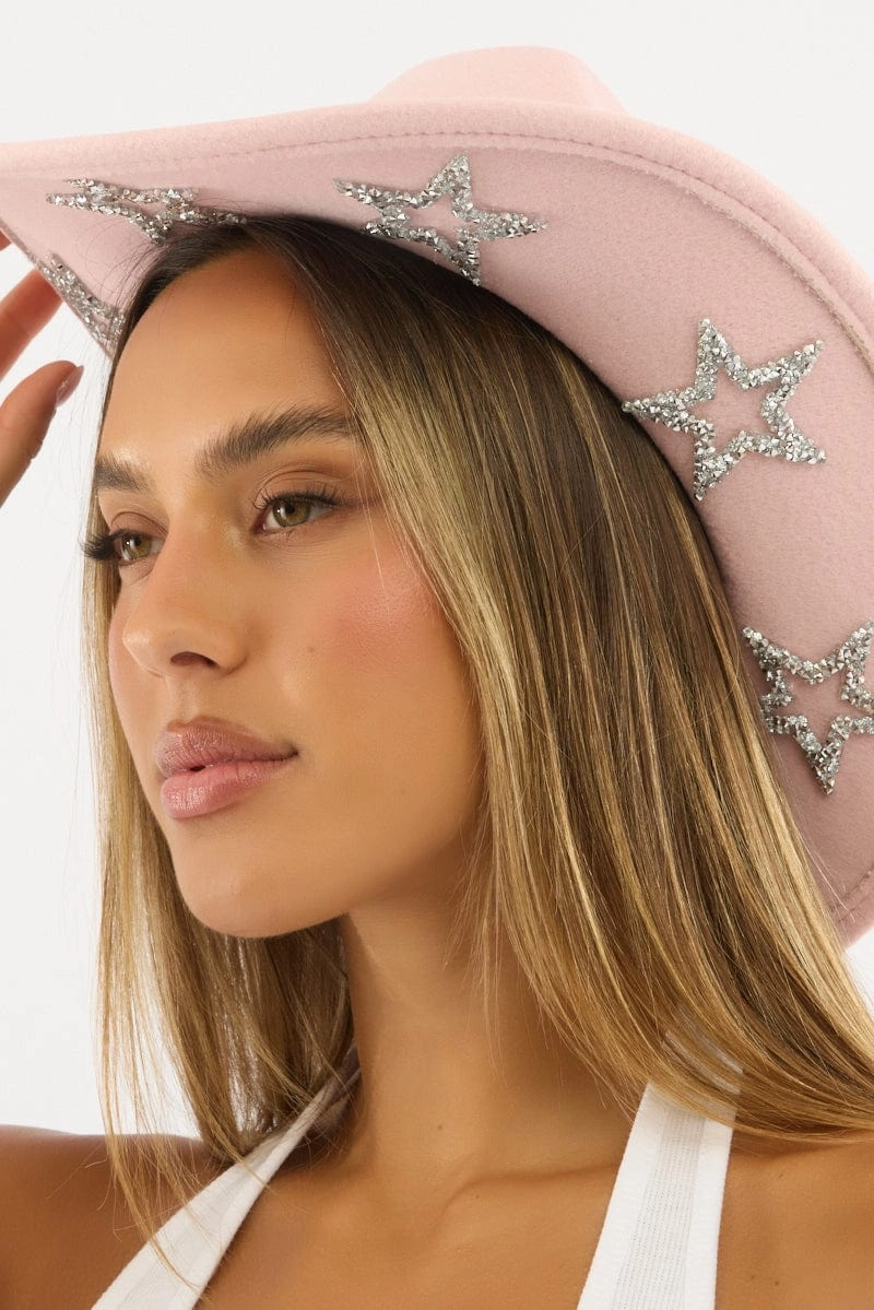 Pink Star Festival Cowboy Hat