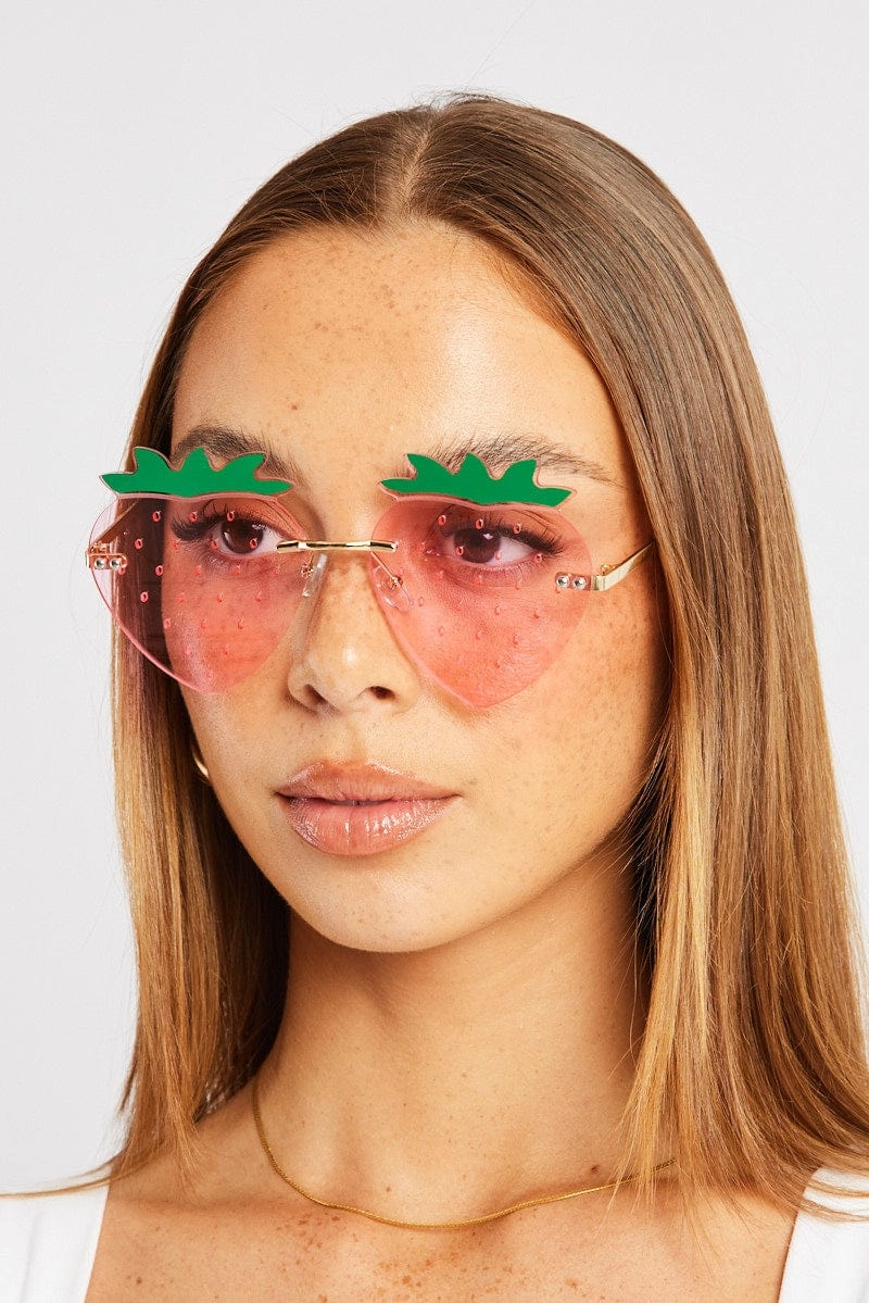 Pink Strawberry Sunglasses