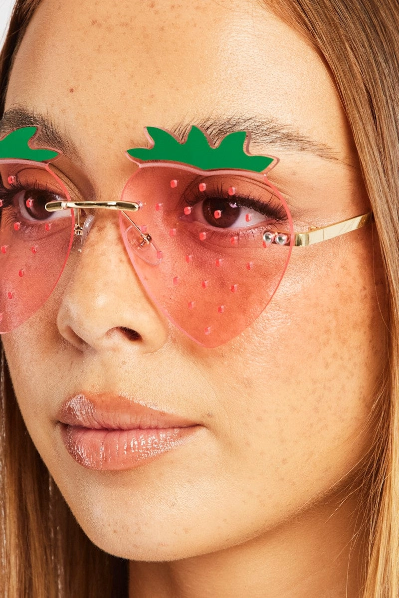 Pink Strawberry Sunglasses