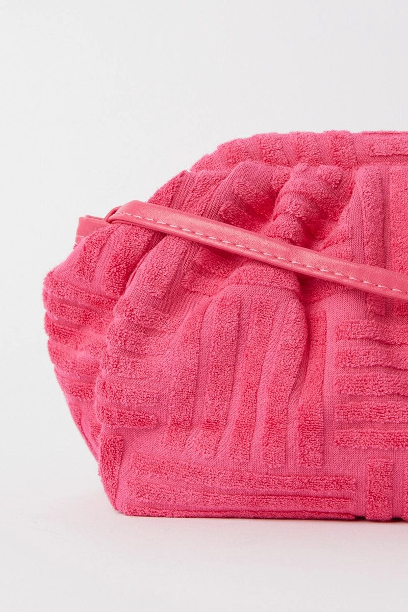 Pink Toweling Detail Crossbody Bag