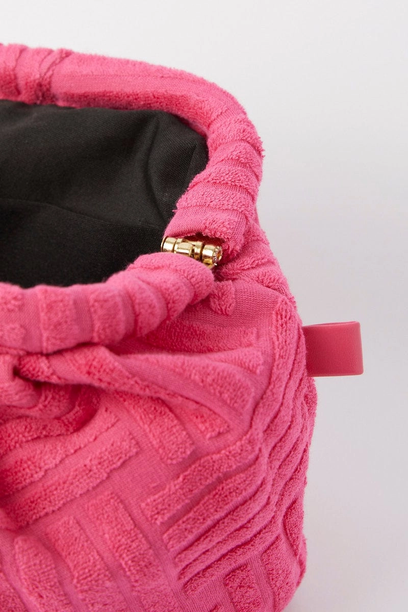 Pink Toweling Detail Crossbody Bag