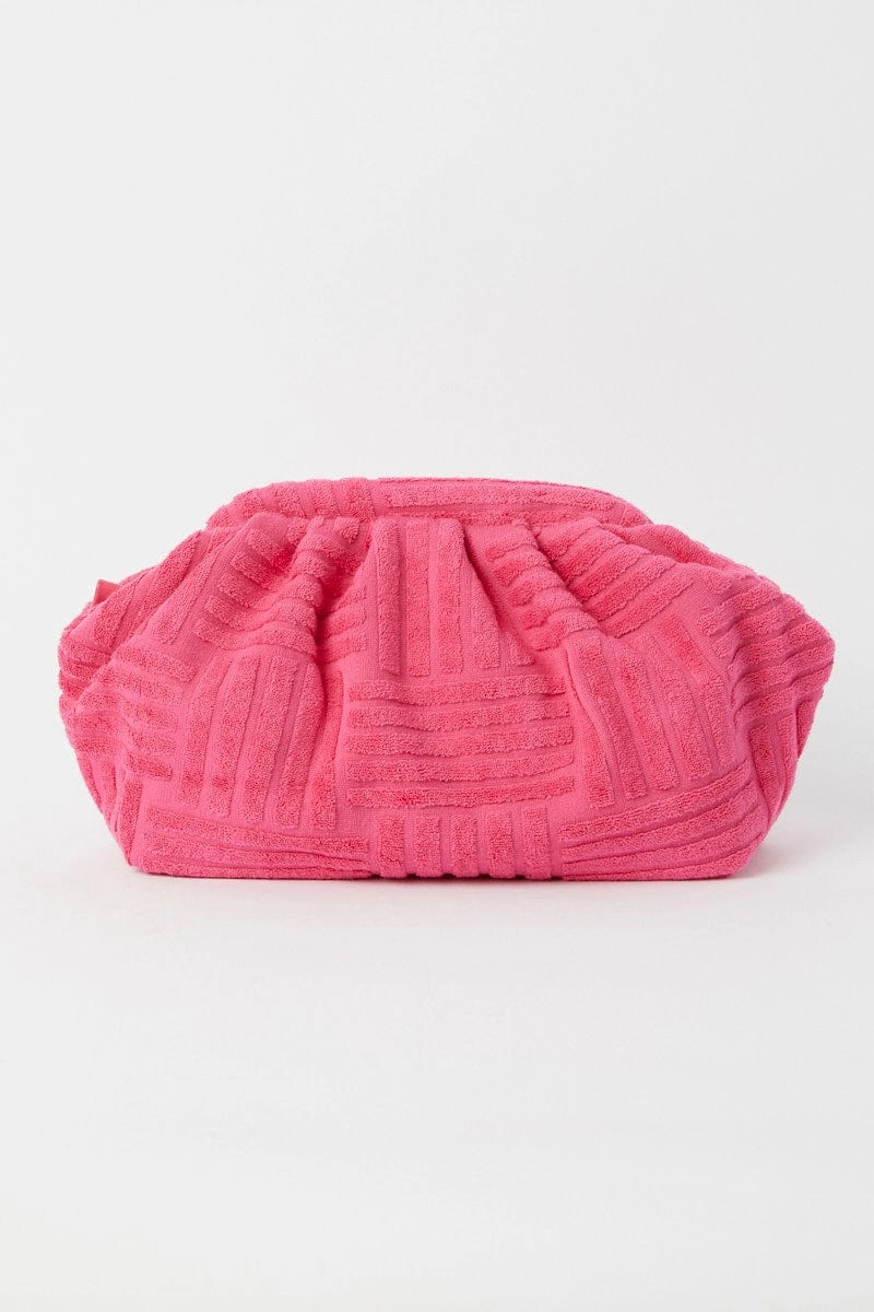Pink Toweling Detail Crossbody Bag