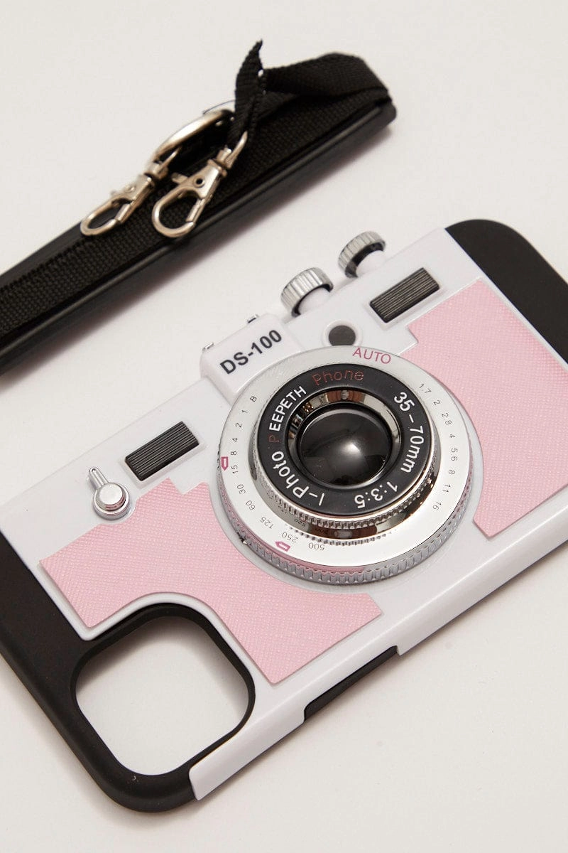 Pink Vintage Camera Design Phone Case For Iphone 14