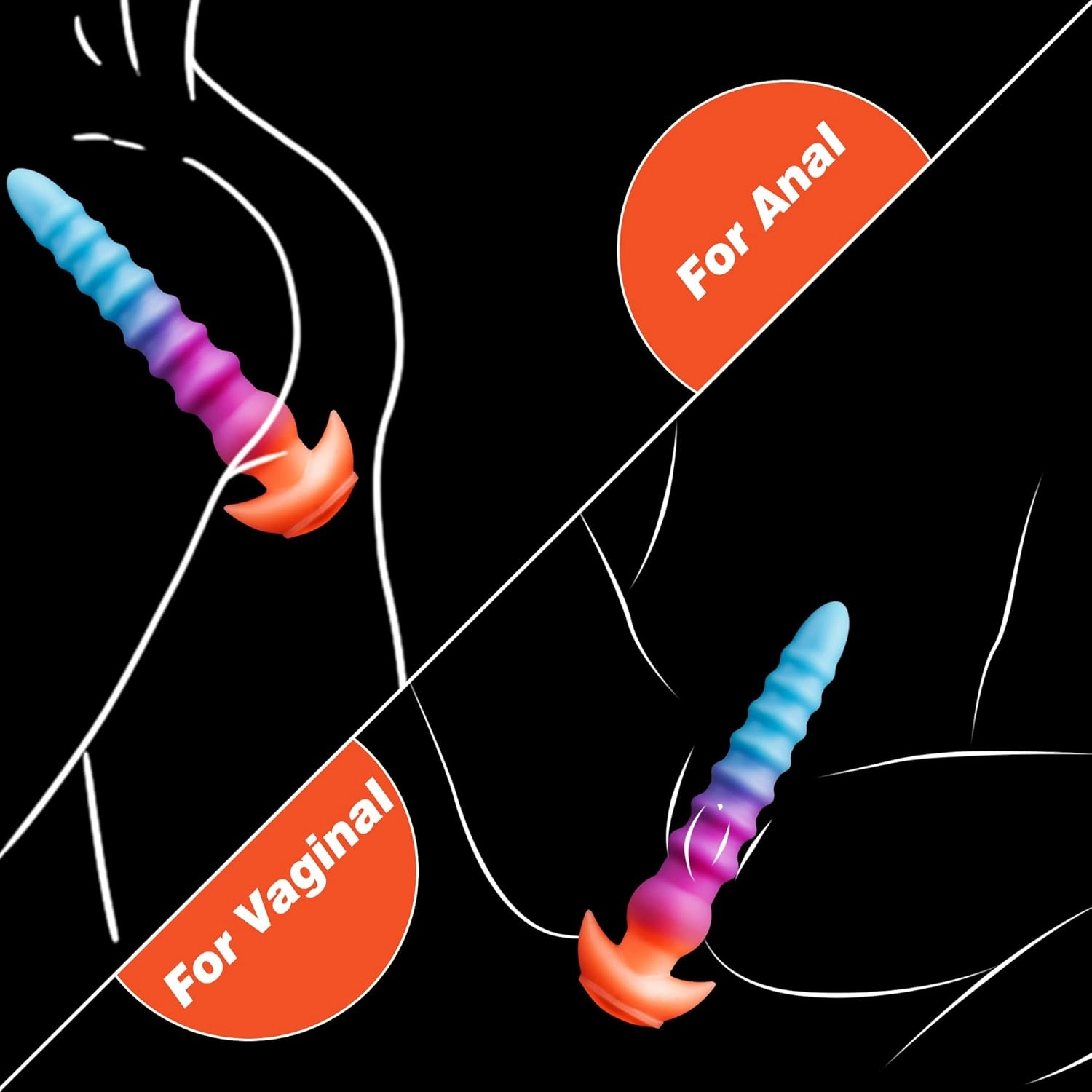 Rainbow Beads Anal Dildo Fantasy Dildo - Laphwing