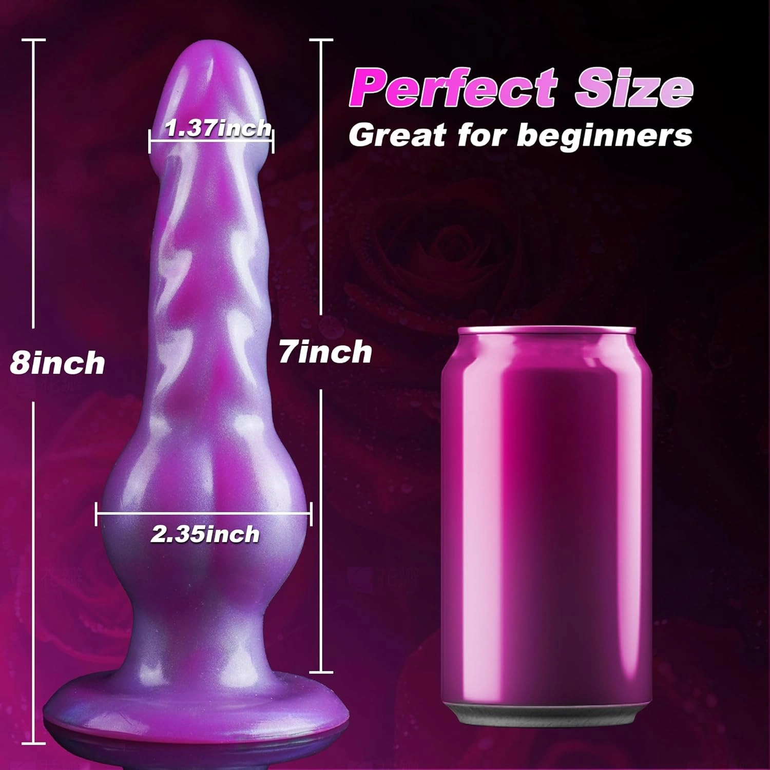 Rose 8 Inch Beginner Fantasy Dog Knot Dildo-Laphwing