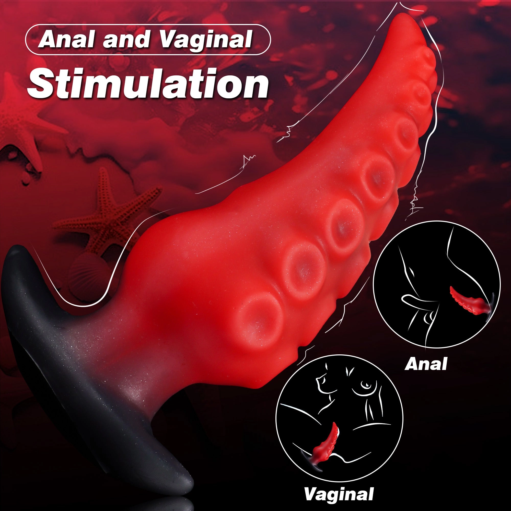 Sea Star 6.3 Large Buttplug Tentacle Dildo With Wearable T-Base - Laphwing