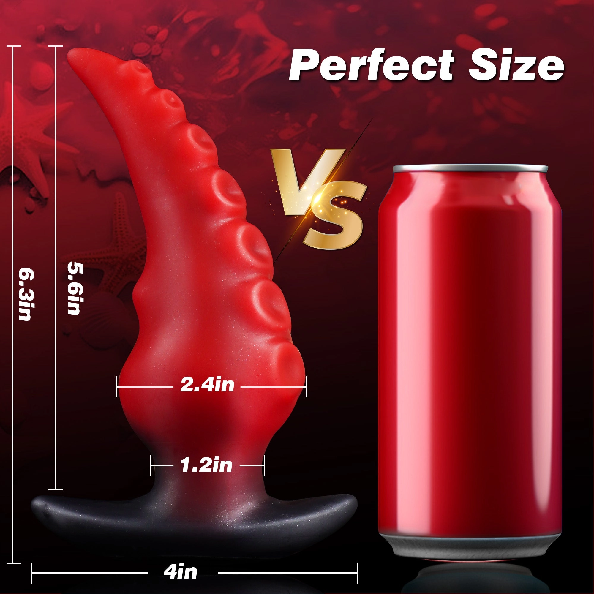 Sea Star 6.3 Large Buttplug Tentacle Dildo With Wearable T-Base - Laphwing