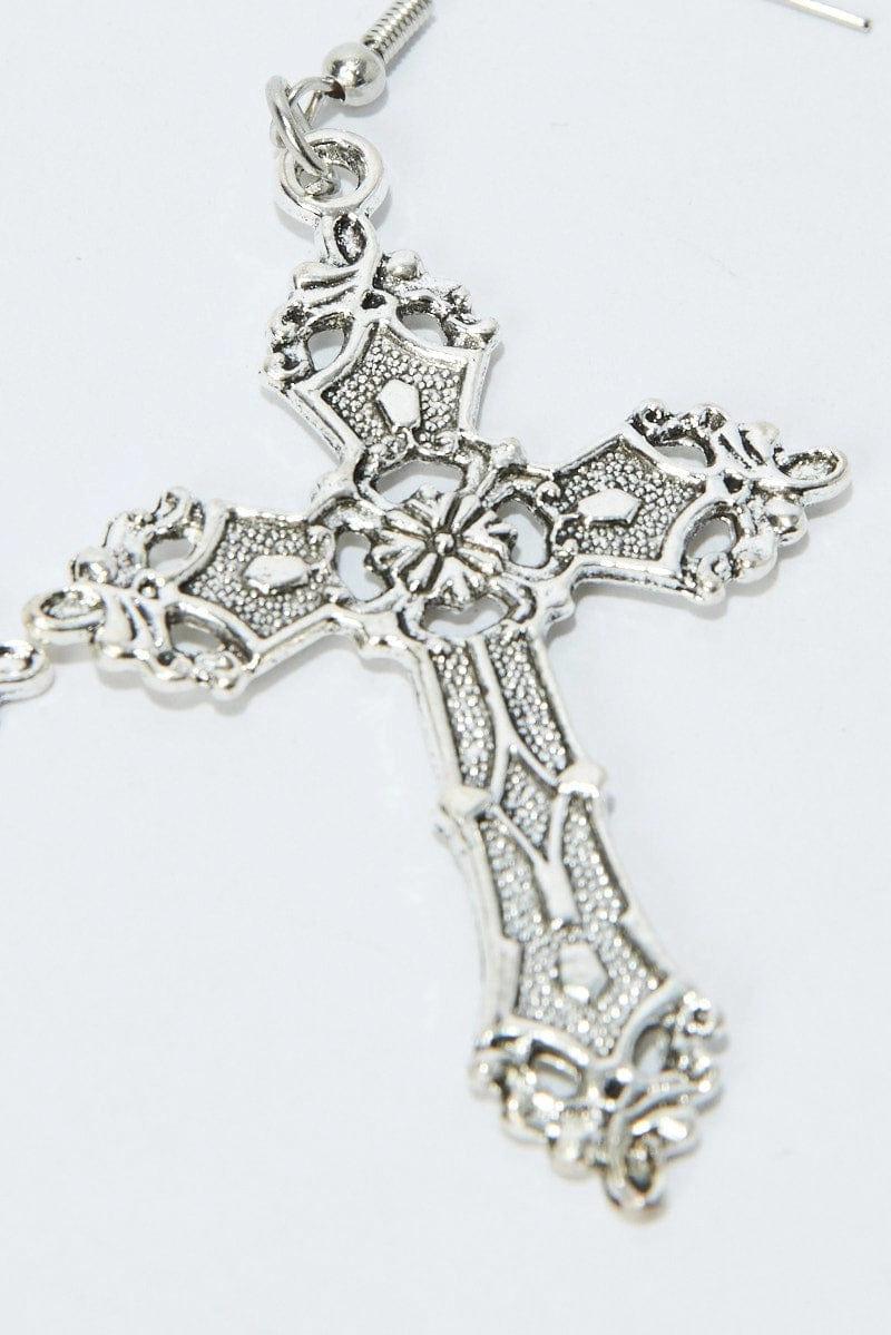 Silver Cross Earrings
