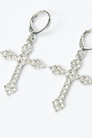 Silver Cross Earrings