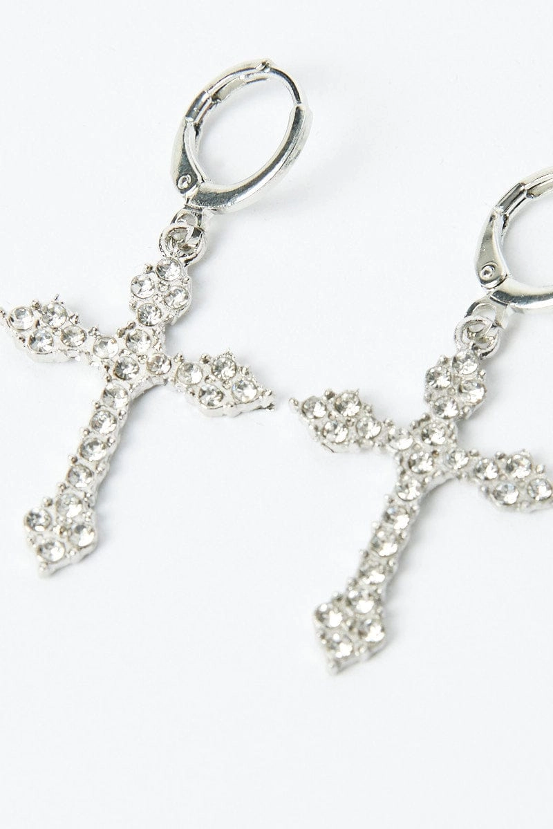 Silver Cross Earrings
