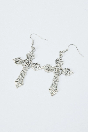 Silver Cross Earrings