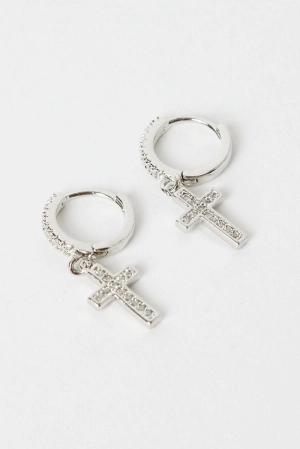Silver Cross Earrings