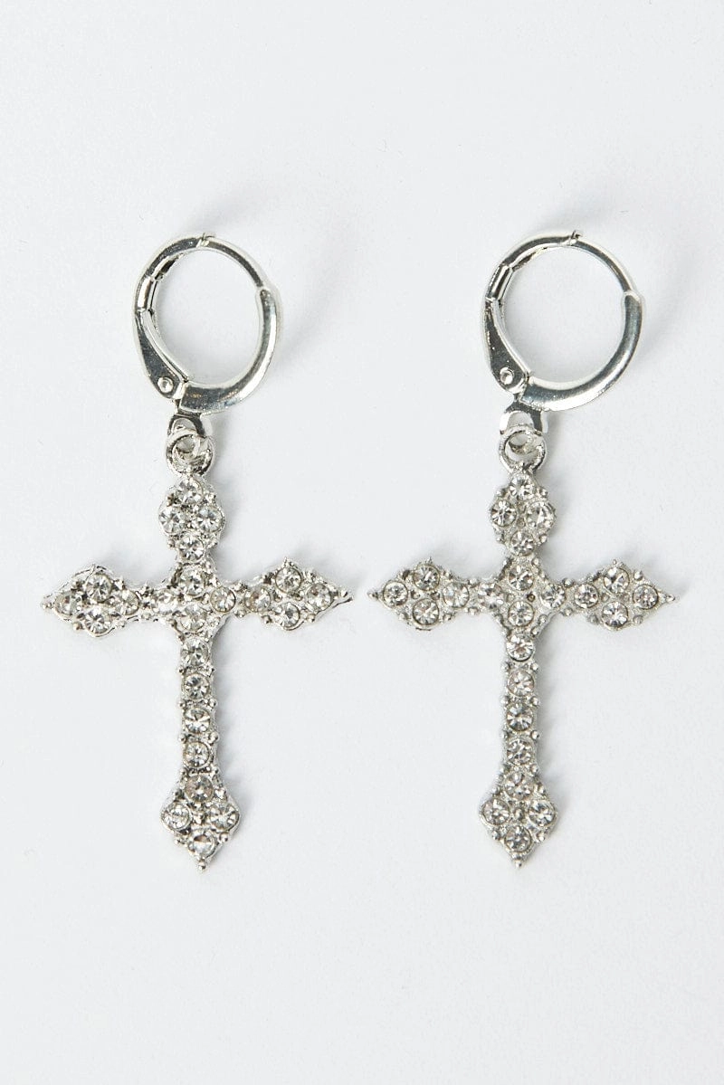 Silver Cross Earrings