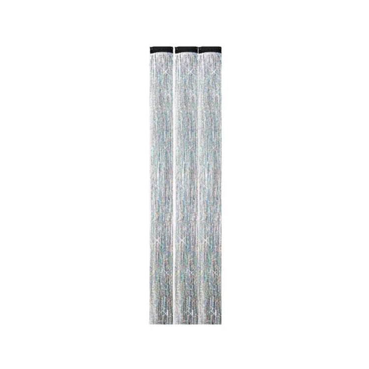 Silver Sparkle Tinsel Hair Extension Clips 3pk