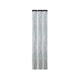 Silver Sparkle Tinsel Hair Extension Clips 3pk