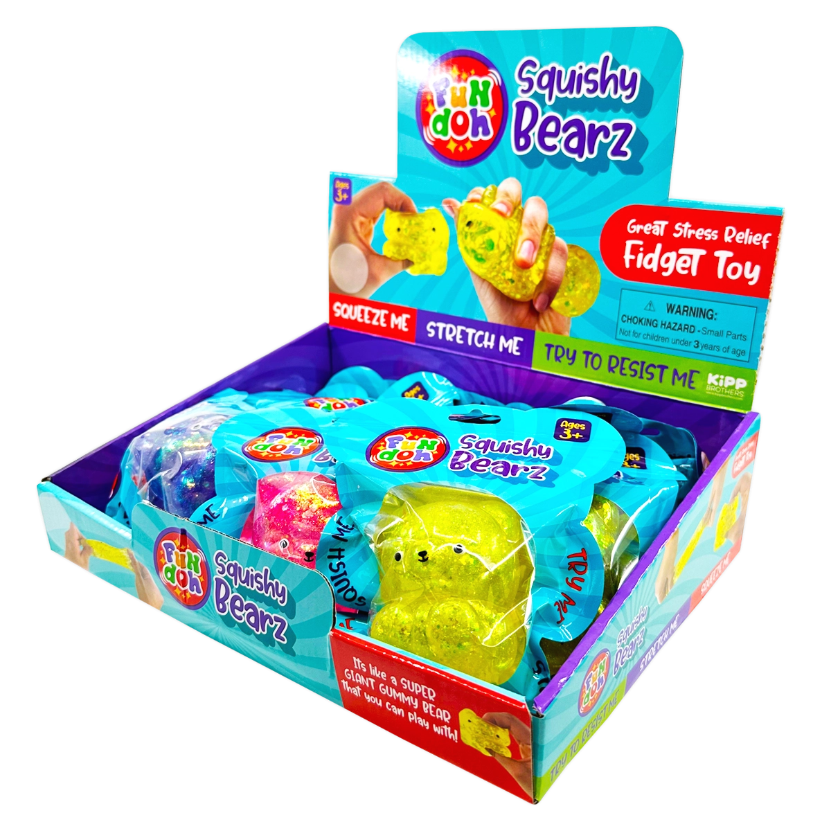 Squish and Squeeze Gummy Bear Toy - 12 Pieces Per Retail Ready Display 25031