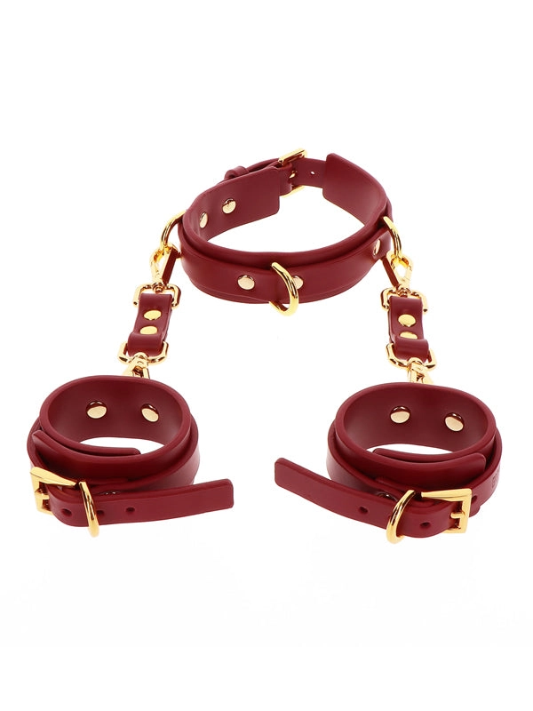 Taboom Faux Leather Collar & Wrist Cuffs