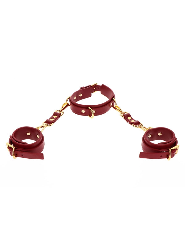 Taboom Faux Leather Collar & Wrist Cuffs