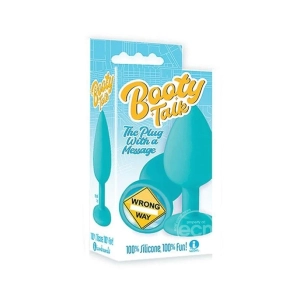The 9's - Booty Talk Silicone Butt Plug Wrong Way - Blue/Yellow