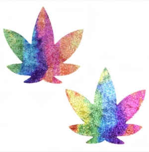 Velvet Crush Multicolor Weed Leaf Nipztix Pasties
