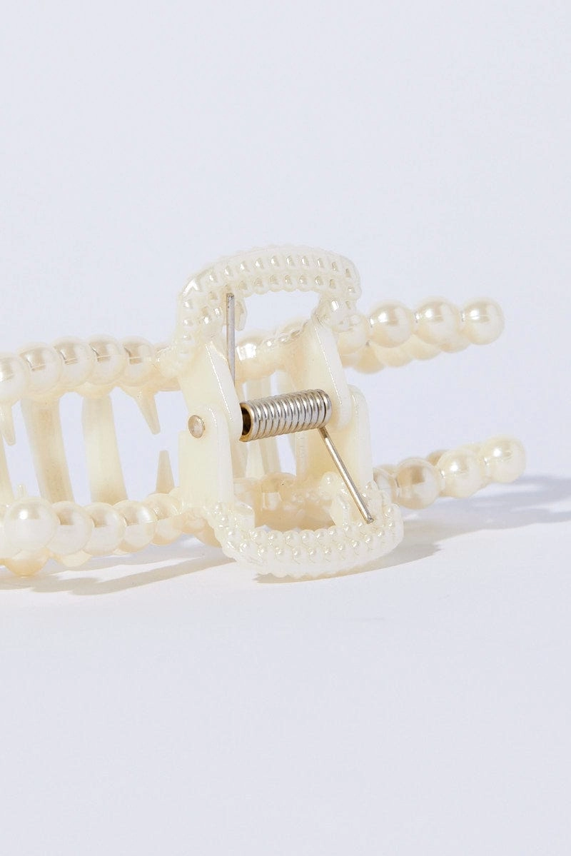 White Bowtie Claw Clip