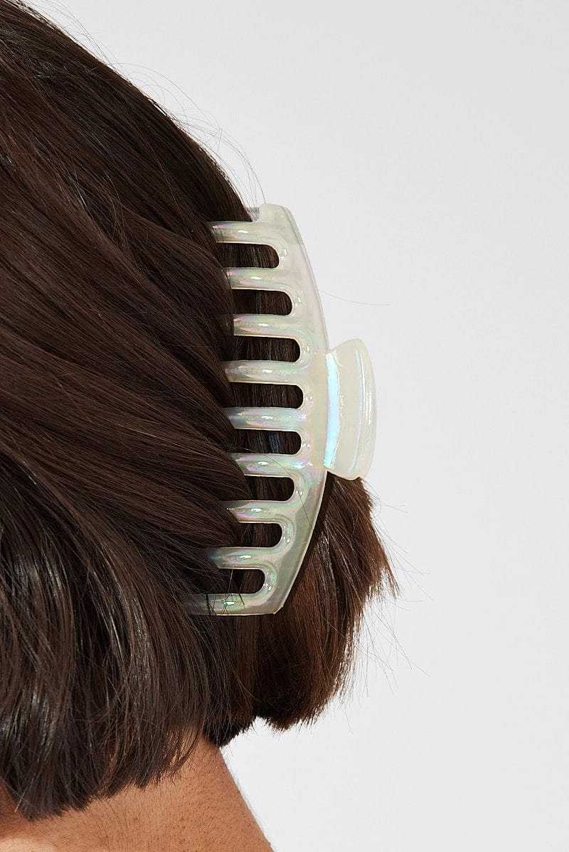 White Classic Hair Claw Clip