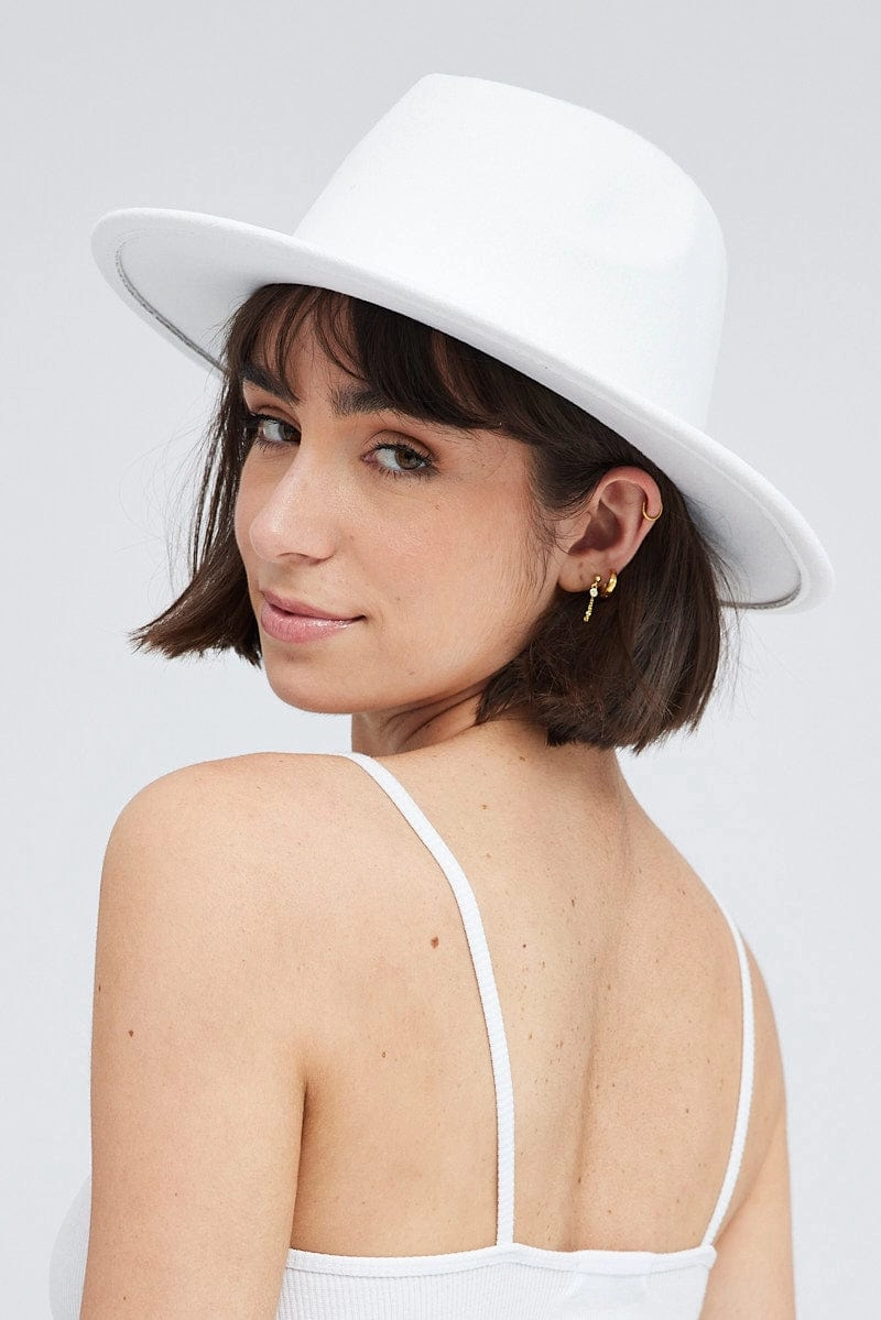 White Fedora Hat
