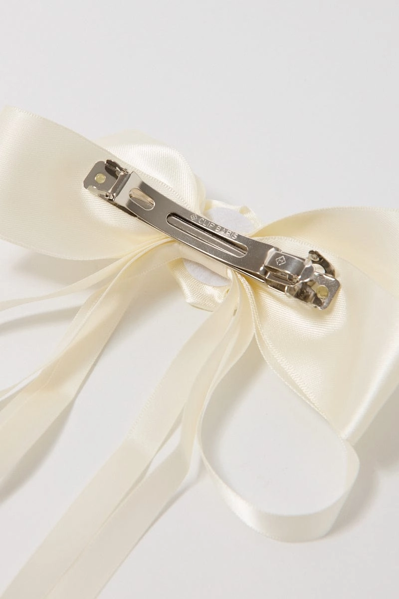White Rosette Hair Bow