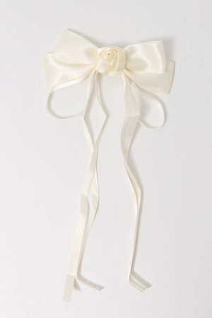 White Rosette Hair Bow