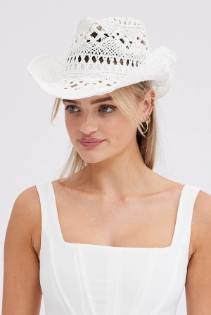 White Straw Cowboy Hat