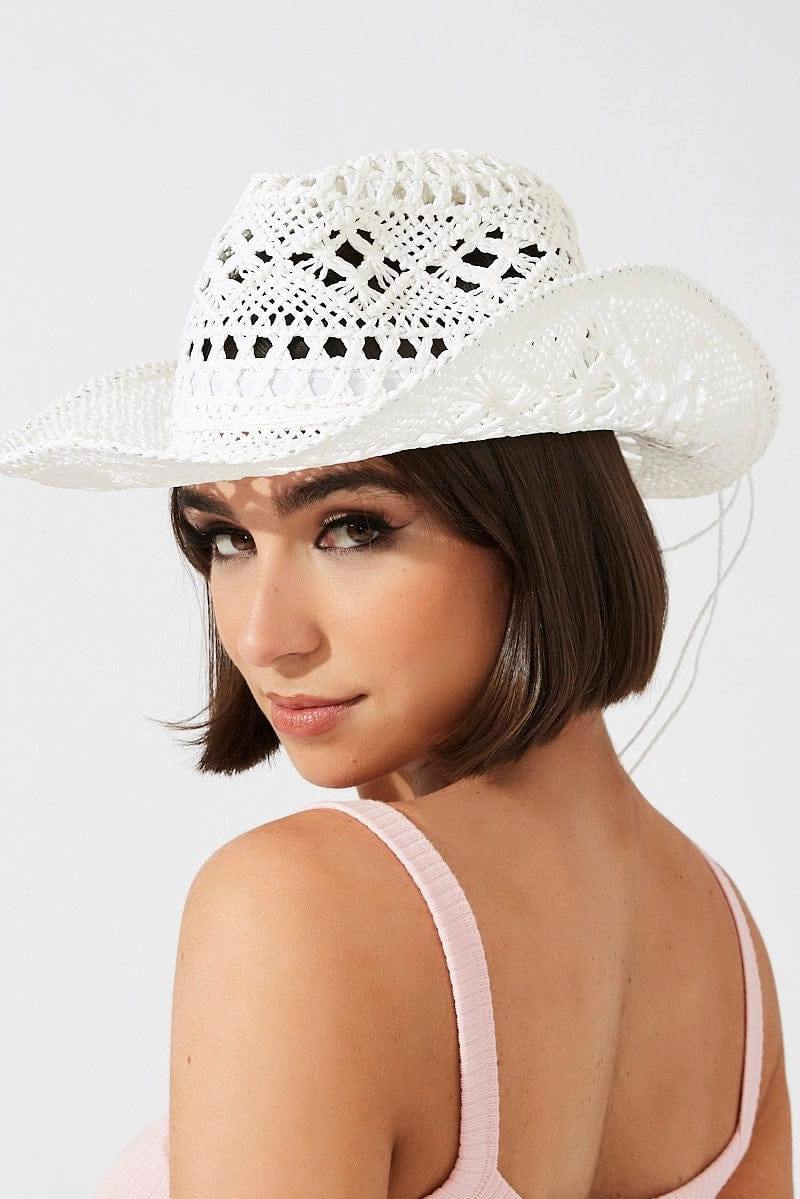 White Straw Cowboy Hat