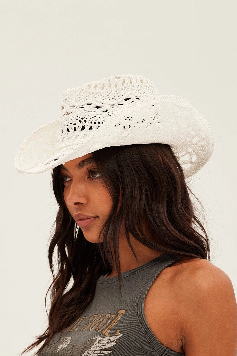 White Straw Cowboy Hat