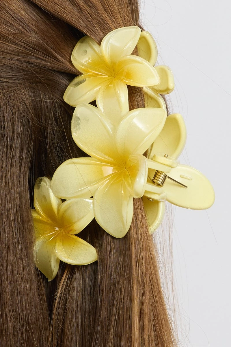 Yellow Flower Claw Clip